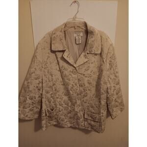 Covington Blazer, Women’s Plus Size 24W, Businees, Ivory, Floral, EUC